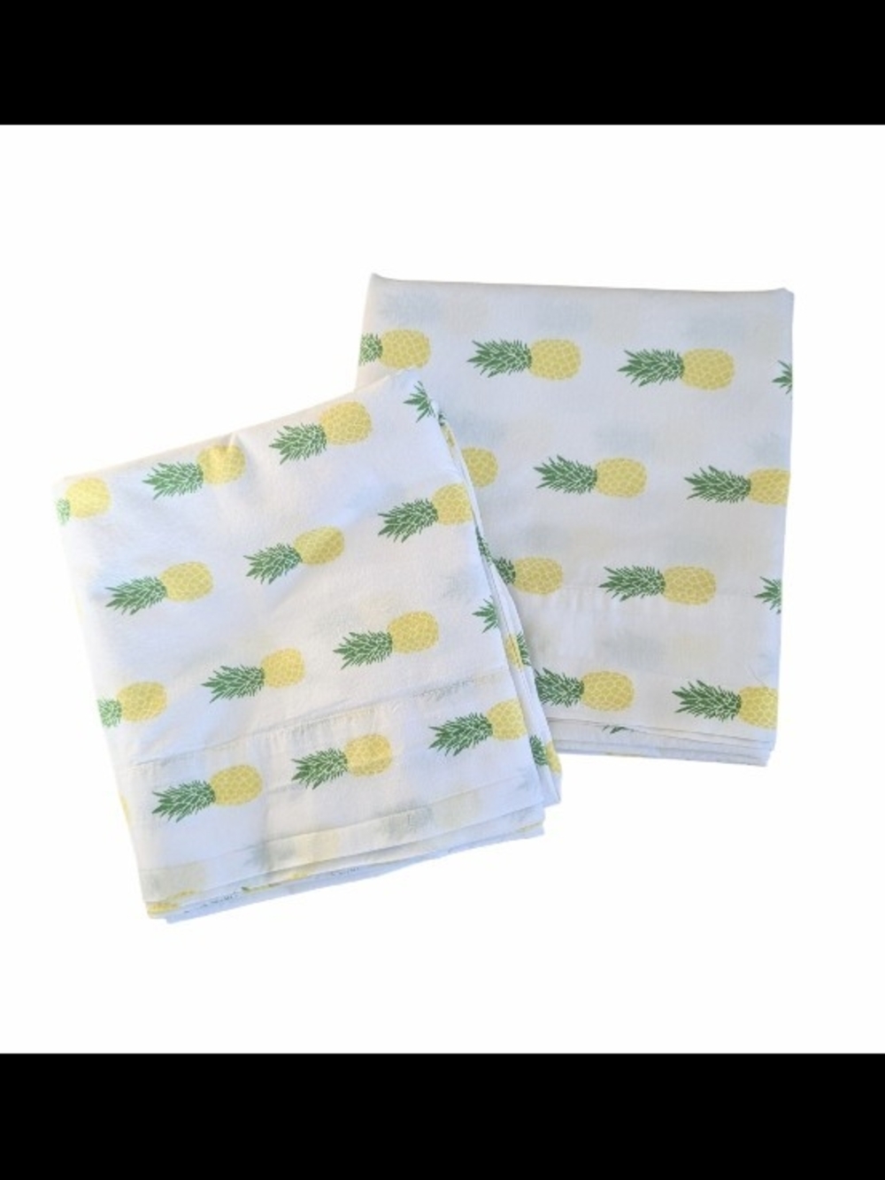 Poppy & Fritz Pineapple Print Standard Pillowcase Set 2 Piece 100% Cotton White